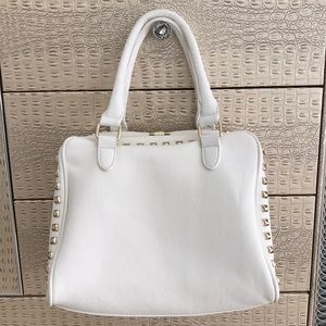 NWT Forever 21 White Gold Stud Handbag